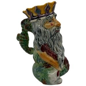 Shorter England Neptune King Triton Pitcher Jug Mariner King Seashorse Handle